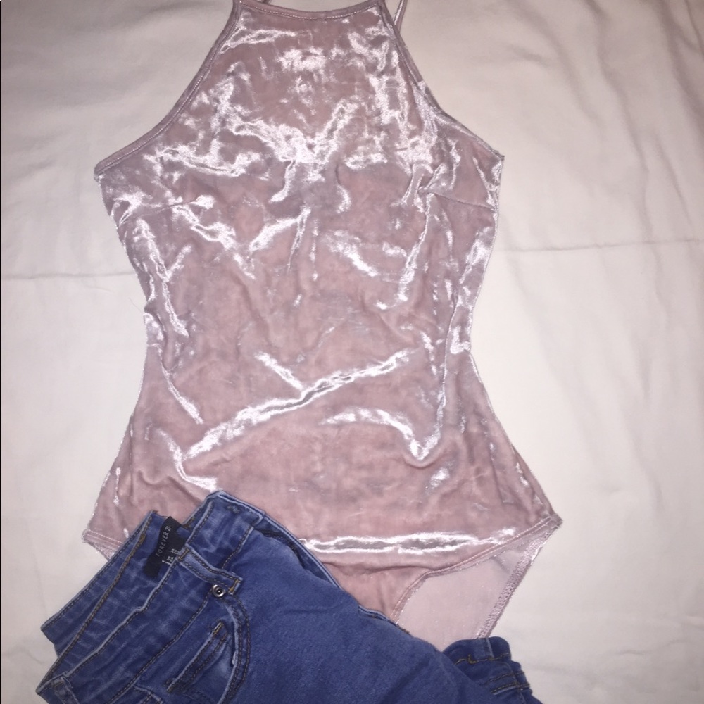 Pink Velvet bodysuit